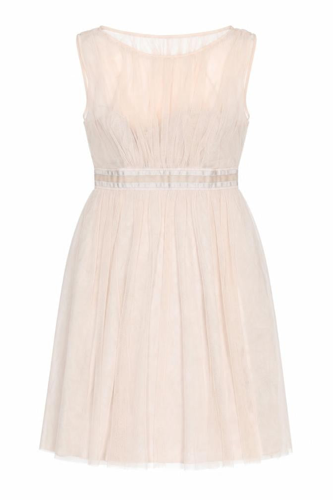 Debut Womens Pink Polyester A-Line Size 16 Round Neck Zip - Mesh Overlay
