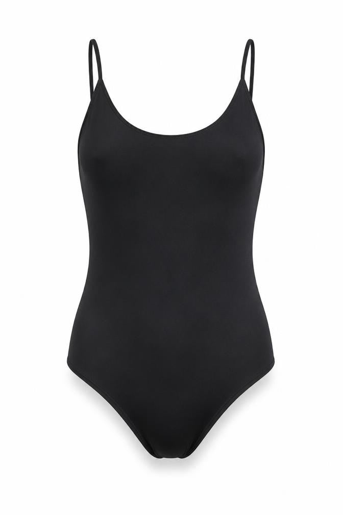 Amisu Womens Black Polyester Bodysuit One-Piece Size S Snap