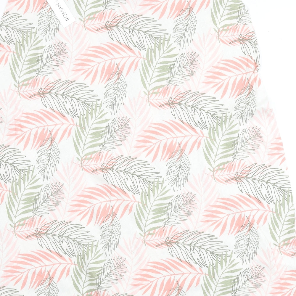 Roman Womens Multicoloured Geometric Linen Flare Skirt Size 14 - Leaf Print