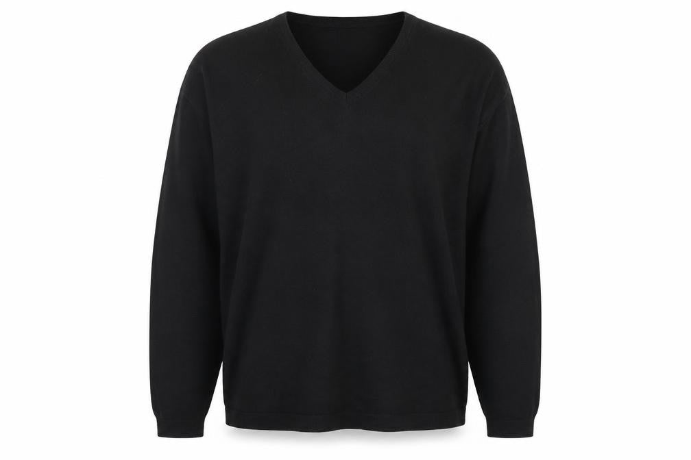 Marks & Spencer Mens Black V-Neck Acrylic Pullover Jumper Size L Long Sleeve