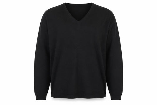 Marks & Spencer Mens Black V-Neck Acrylic Pullover Jumper Size L Long Sleeve