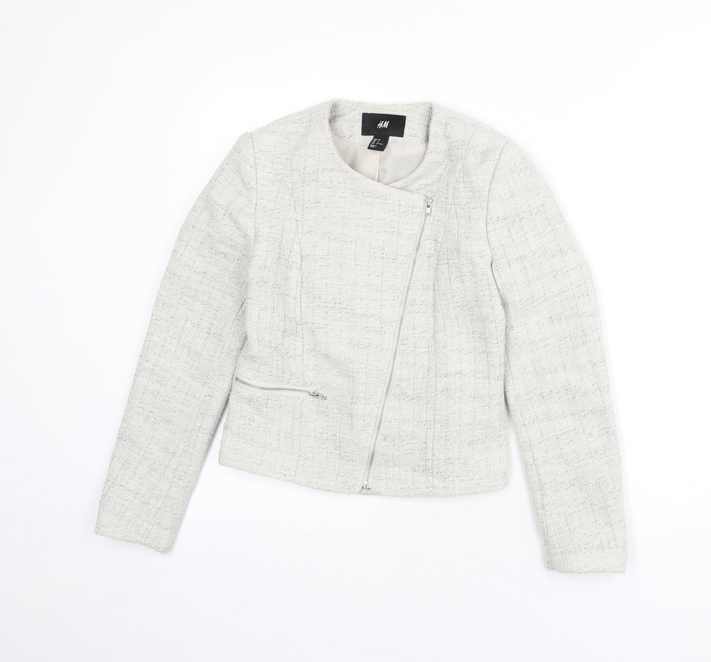 H&M Womens Beige Jacket Size 8 Zip