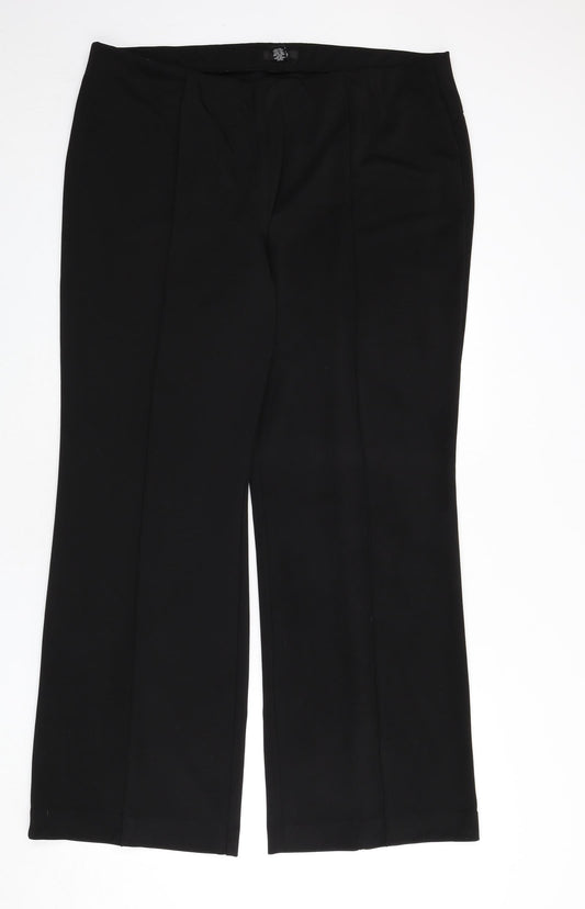 Alfani Womens Black Polyester Trousers Size 18 L30 in Regular - Pleat