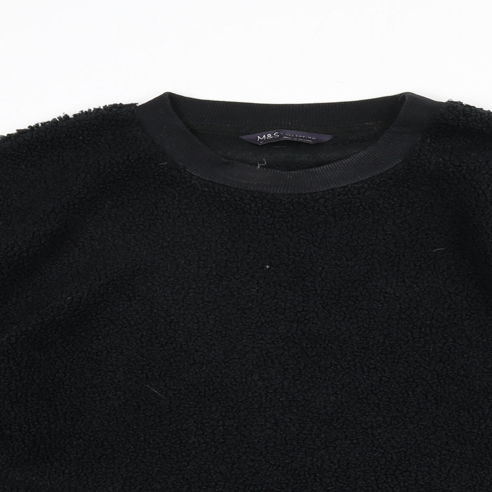 Marks and Spencer Womens Black Polyester Pullover Sweatshirt Size L Pullover