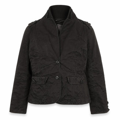 Front view of ESPRIT women’s brown jacket, size UK 16, button
