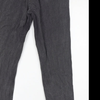 Noisy May Womens Grey Cotton Mom Jeans Size 30 L32 in Regular Zip