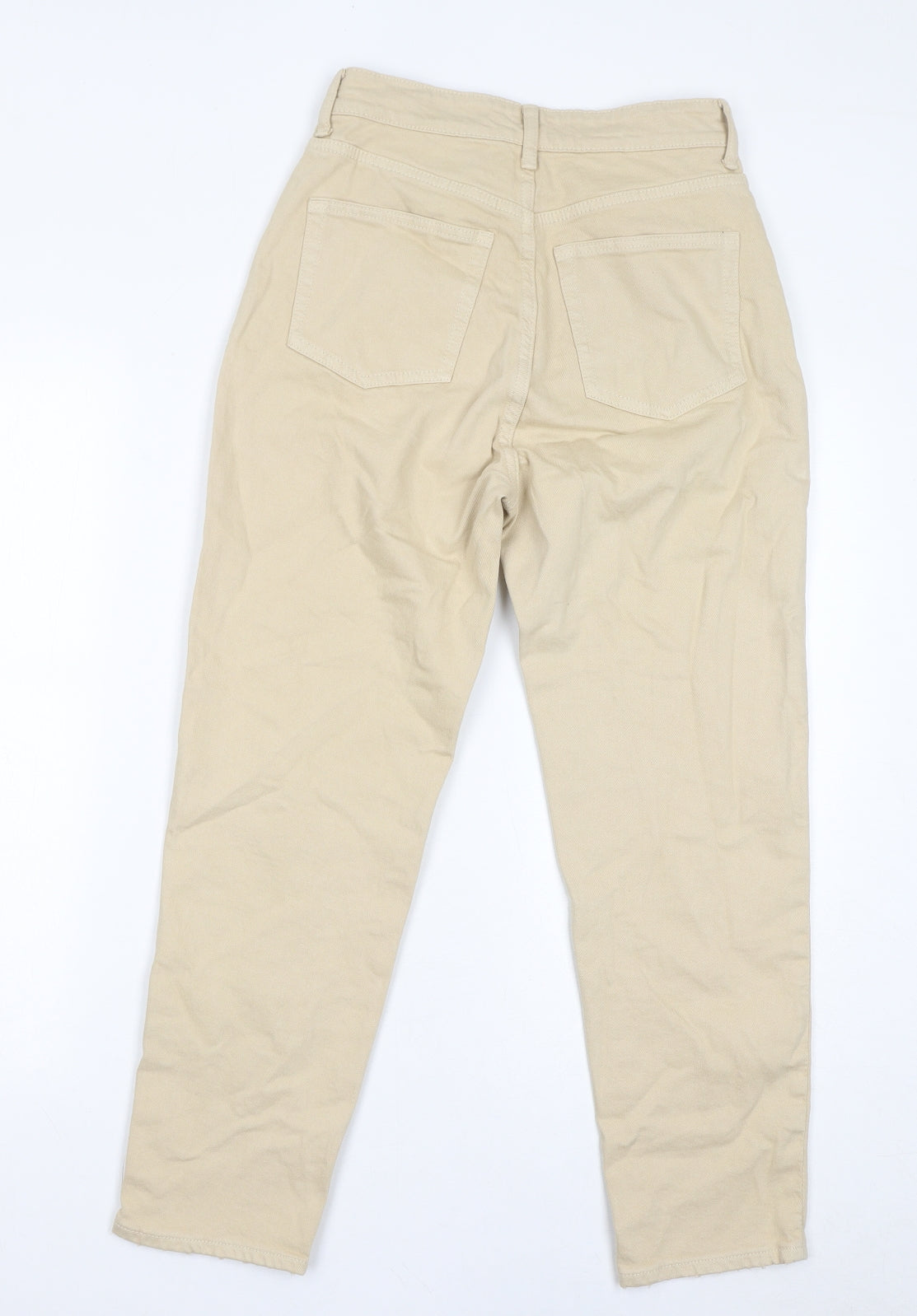 H&M Womens Beige Cotton Skinny Jeans Size 6 L26 in Regular Zip