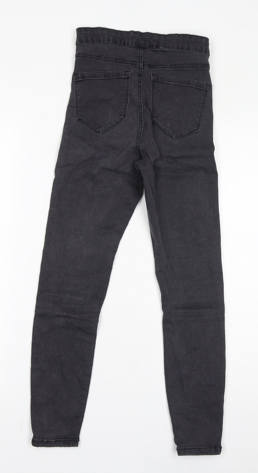 Denim & Co. Womens Grey Cotton Skinny Jeans Size 6 L25 in Regular Zip