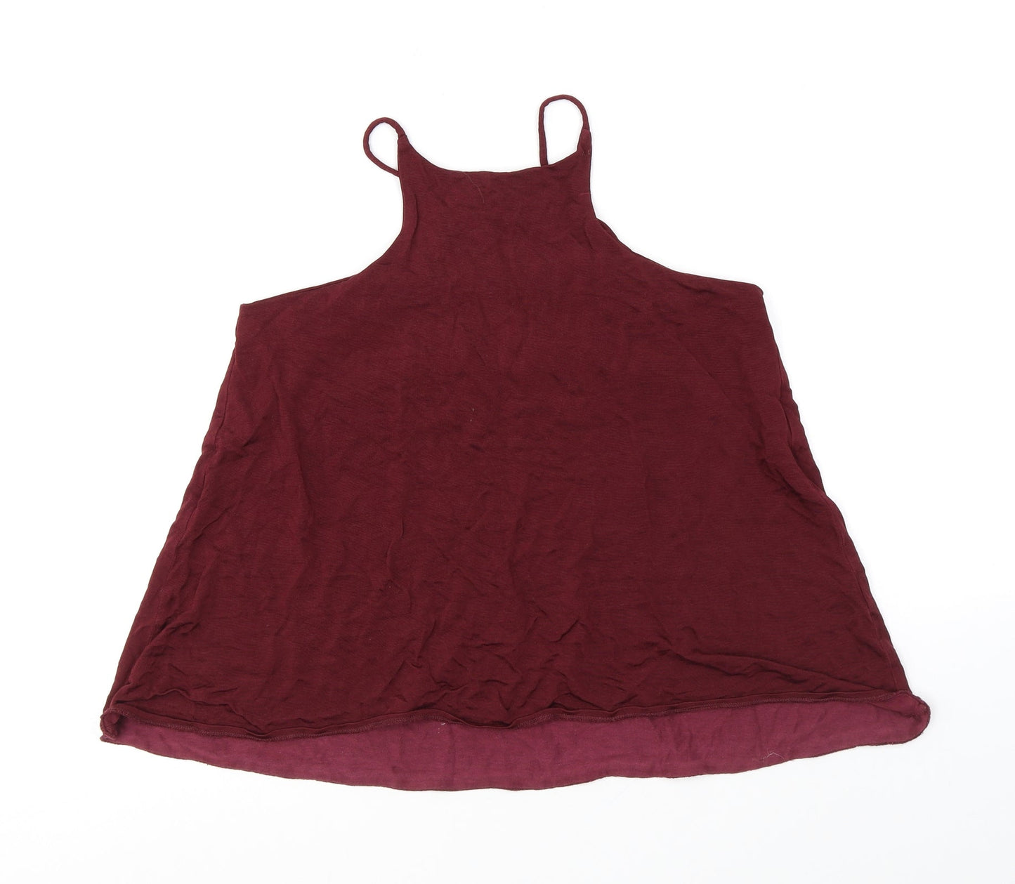 River Island Womens Red Viscose Basic Tank Size 8 Halter