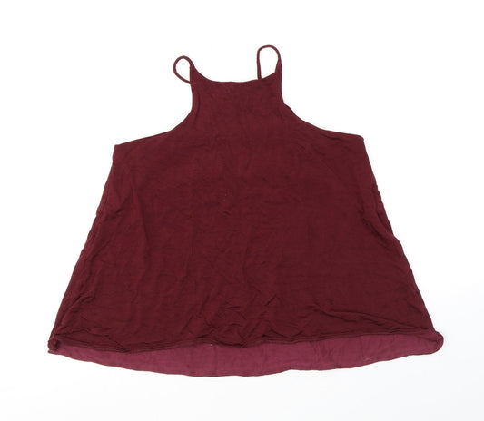 River Island Womens Red Viscose Basic Tank Size 8 Halter