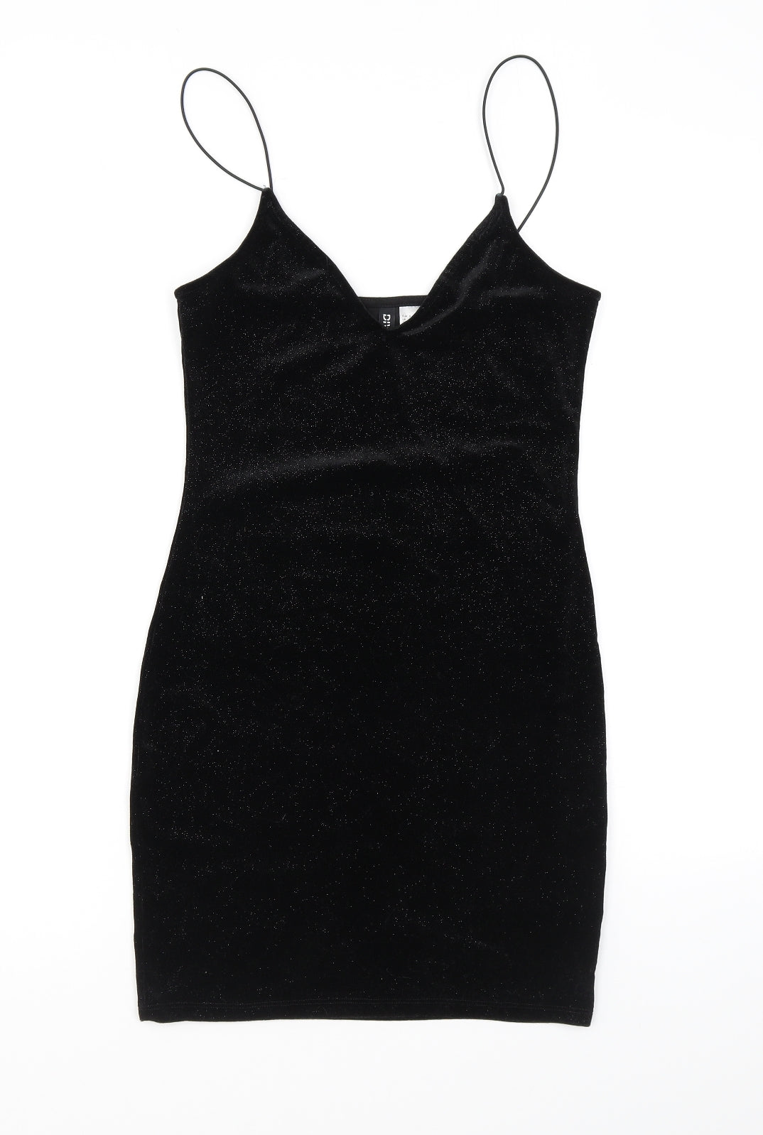 Divided by H&M Womens Black Polyester Bodycon Size S V-Neck Pullover - Sparkle