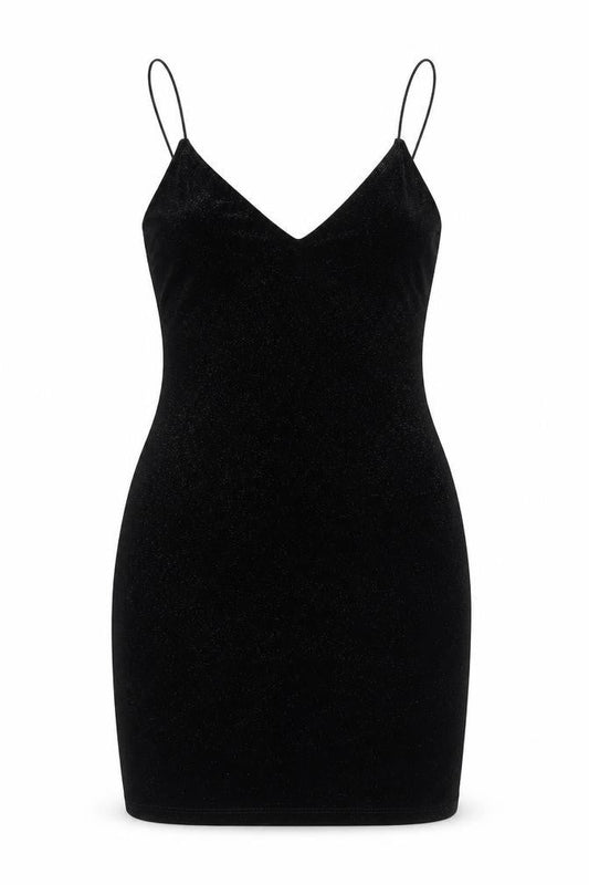 Divided by H&M Womens Black Polyester Bodycon Size S V-Neck Pullover - Sparkle