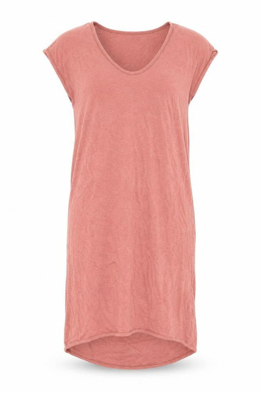Forever 21 Womens Pink Rayon T-Shirt Dress Size M Scoop Neck Pullover