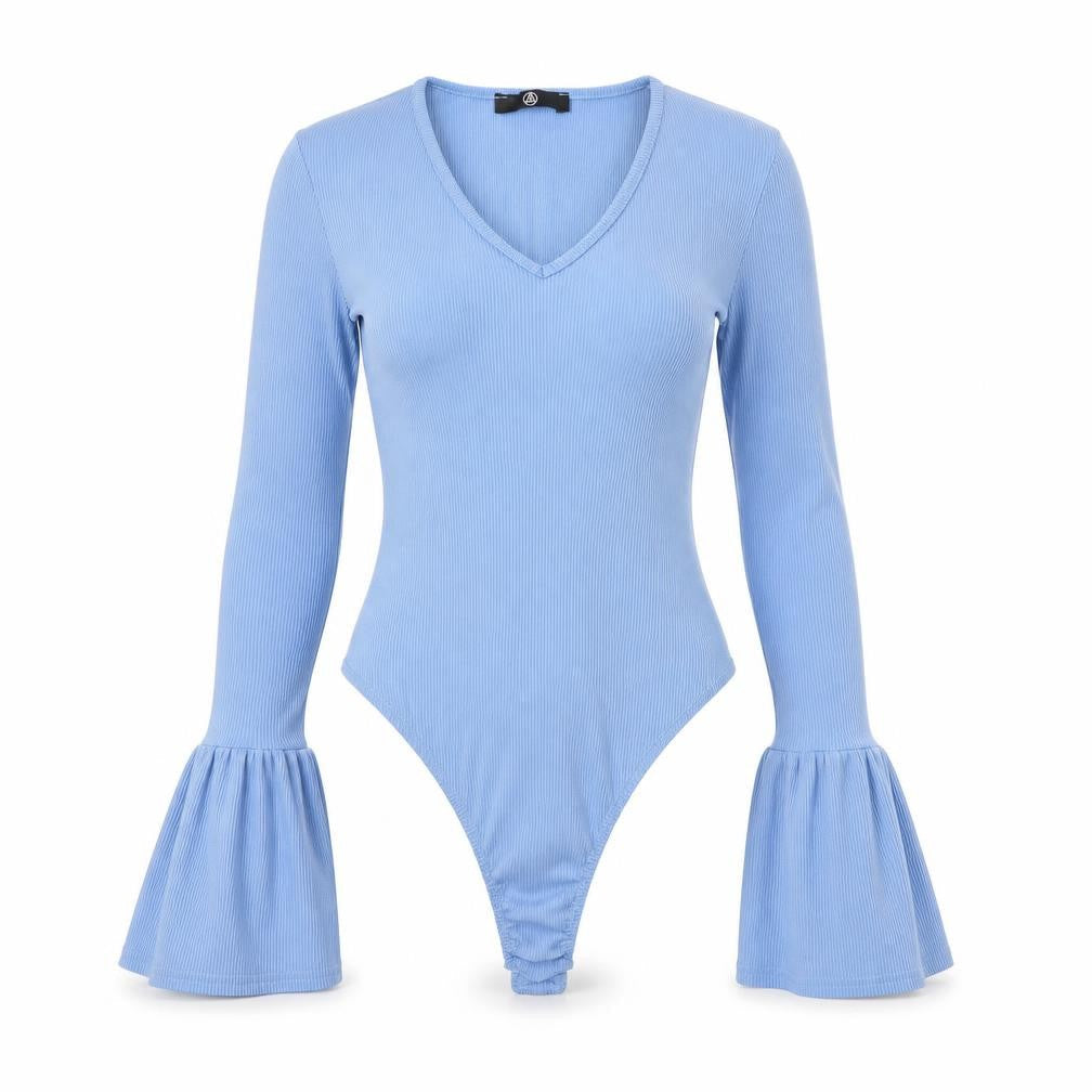 Missguided Womens Blue Polyester Bodysuit One-Piece Size 6 L10 in Snap