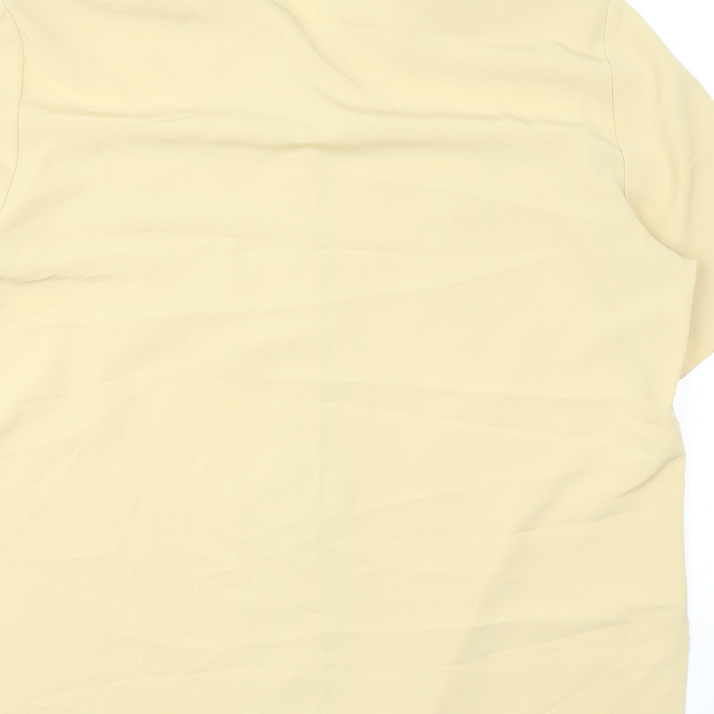 Berkertex Womens Yellow Polyester Basic Button-Up Size 16 Collared - Pockets