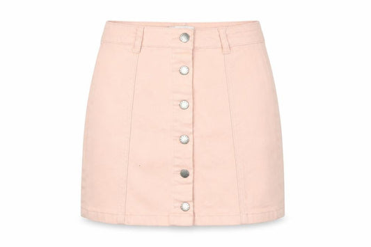 Forever 21 Womens Pink Cotton Mini Skirt Size S Button