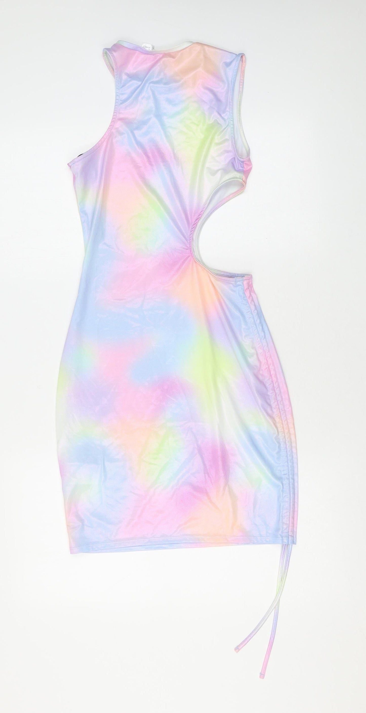 Divided by H&M Womens Multicoloured Geometric Polyester Bodycon Size S Round Neck Pullover - Cutout