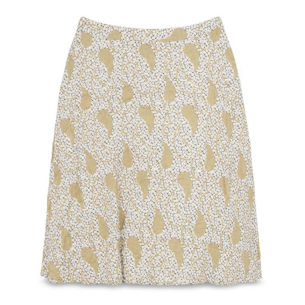 Marks & Spencer Womens Beige Floral Modal A-Line Skirt Size 18 Zip