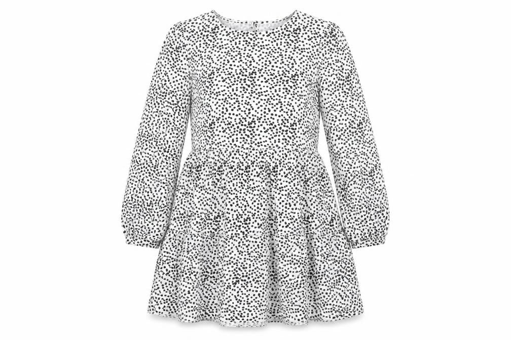 Lipsy Womens White Polka Dot Polyester A-Line Size 12 Round Neck Button