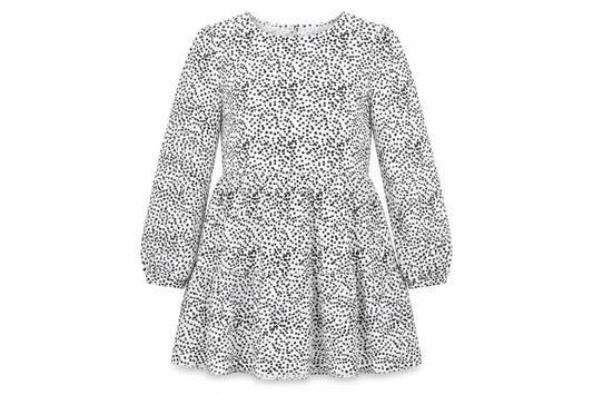 Lipsy Womens White Polka Dot Polyester A-Line Size 12 Round Neck Button