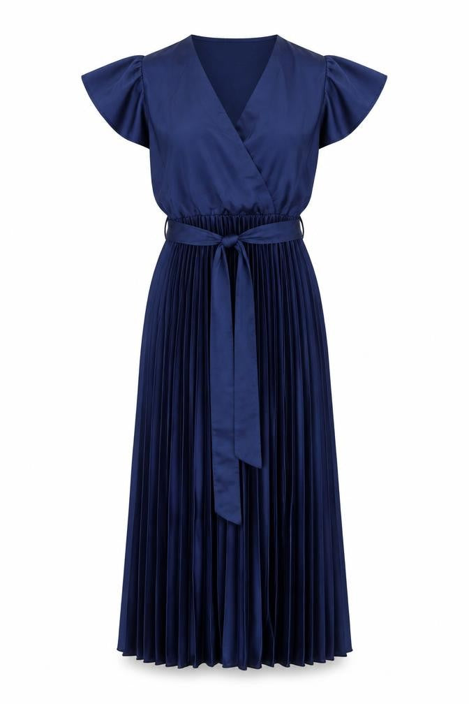 New Look Womens Blue Polyester A-Line Size 6 V-Neck Pullover - Pleated