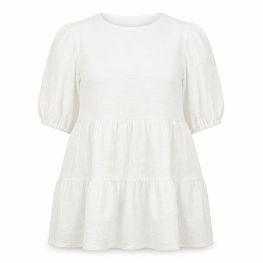 Apricot Womens White Polyester Ball Gown Size 14 Round Neck Pullover