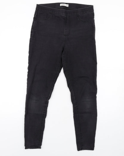 Marks & Spencer Womens Grey Cotton Jegging Jeans Size 12 L28 in Regular