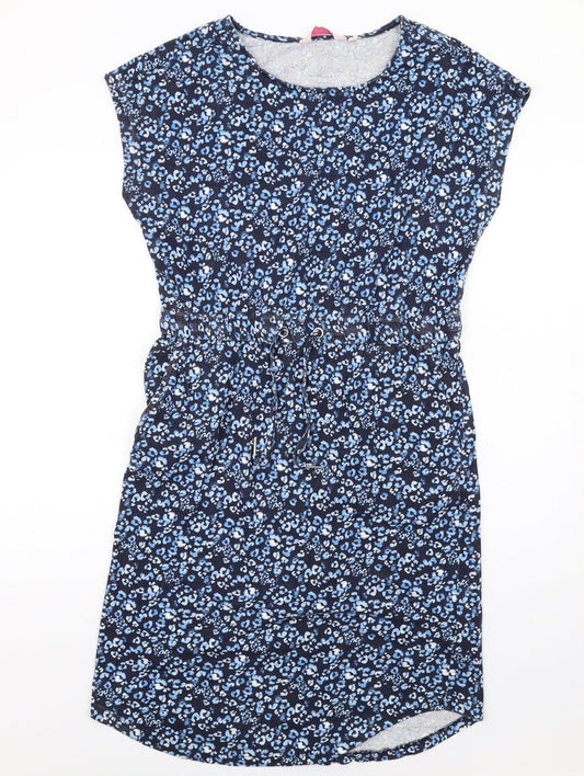 Baard Angels Womens Blue Geometric Cotton A-Line Size 14 Round Neck Pullover