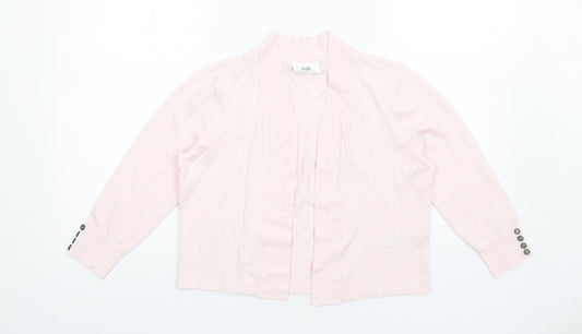 Wallis Womens Pink V-Neck Viscose Cardigan Jumper Size S
