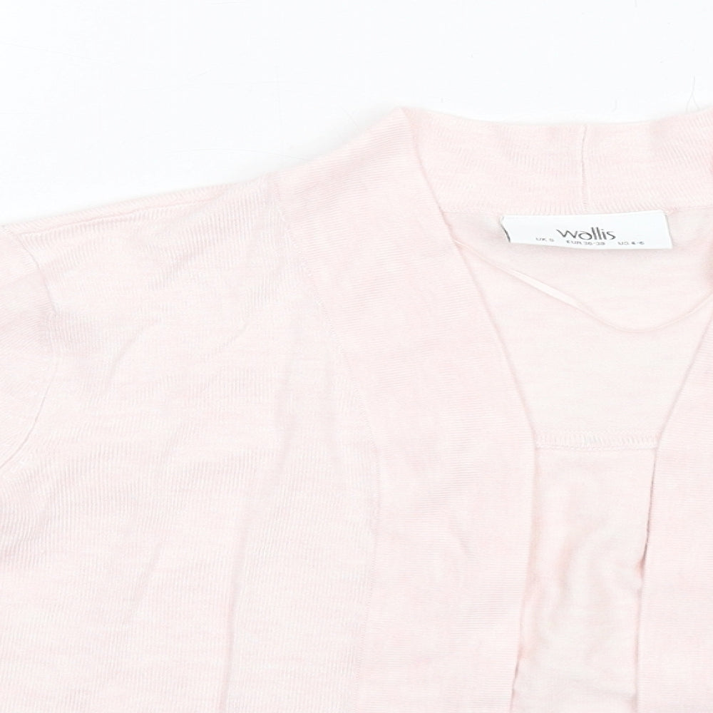 Wallis Womens Pink V-Neck Viscose Cardigan Jumper Size S