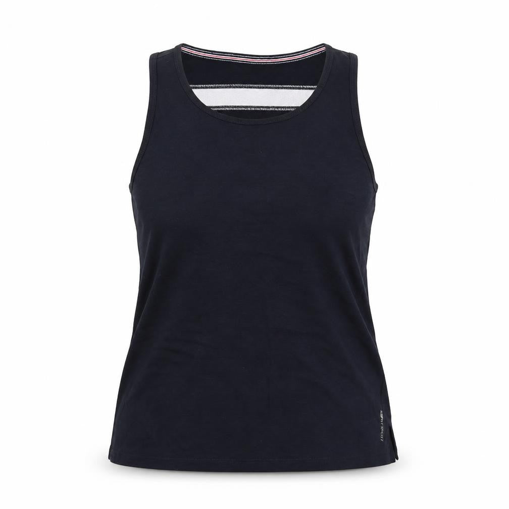 Esprit Womens Black Cotton Basic Tank Size S Round Neck