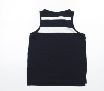 Back view of ESPRIT women’s black cotton basic tank, size S, round neck