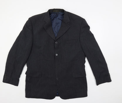 AW Trench Mens Blue Wool Jacket Blazer Size 44 Regular