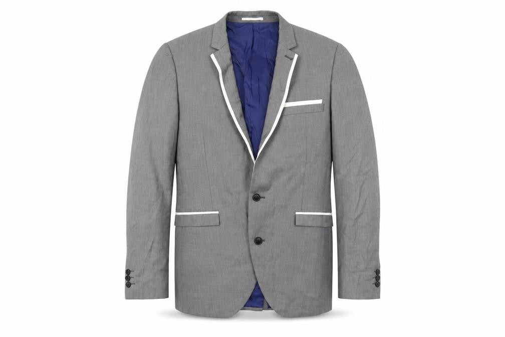 NEXT Mens Grey Polyester Jacket Suit Jacket Size 42 Regular - Contrasting Trim