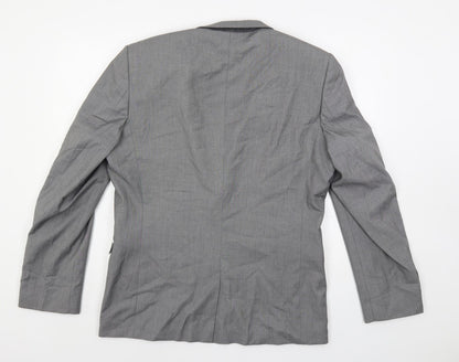 Next Mens Grey Polyester Jacket Suit Jacket Size 42 Regular - Contrasting Trim
