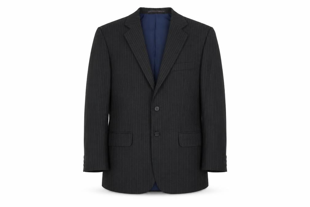 Executex Mens Grey Striped Polyester Jacket Suit Jacket Size 40 Regular