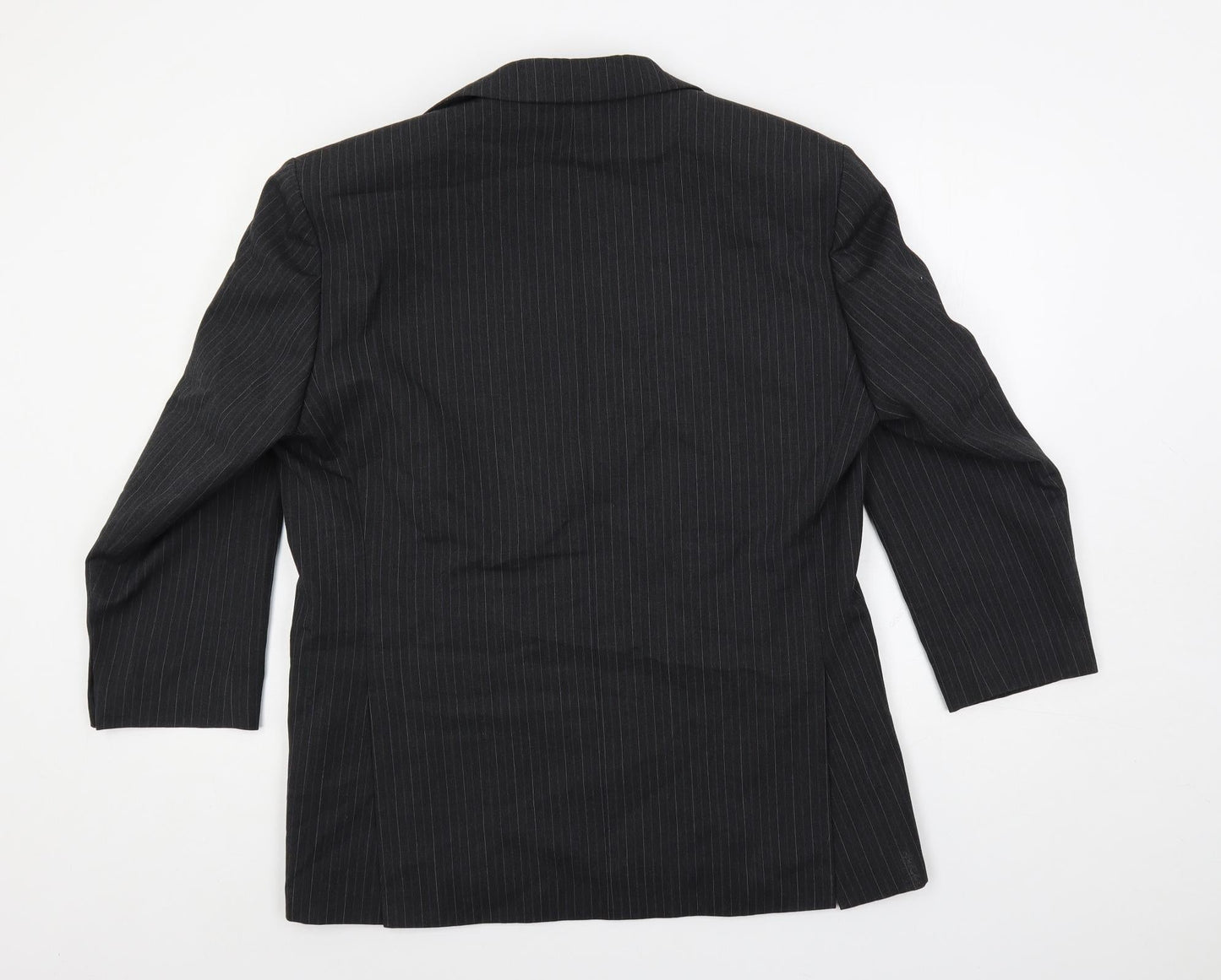Executex Mens Grey Striped Polyester Jacket Suit Jacket Size 40 Regular