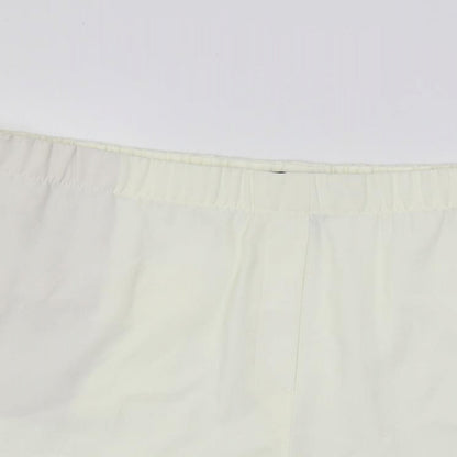 Marks & Spencer Womens Ivory Polyester Basic Shorts Size 24 L5 in Regular - Elastic Waist