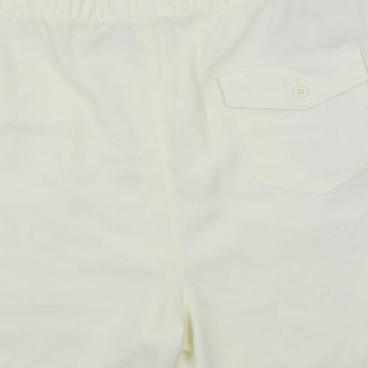 Marks & Spencer Womens Ivory Polyester Basic Shorts Size 24 L5 in Regular - Elastic Waist