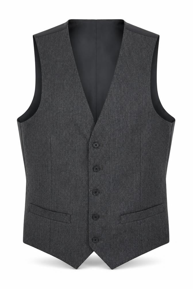 Marks & Spencer Mens Grey Polyester Jacket Suit Waistcoat Size 34 Regular