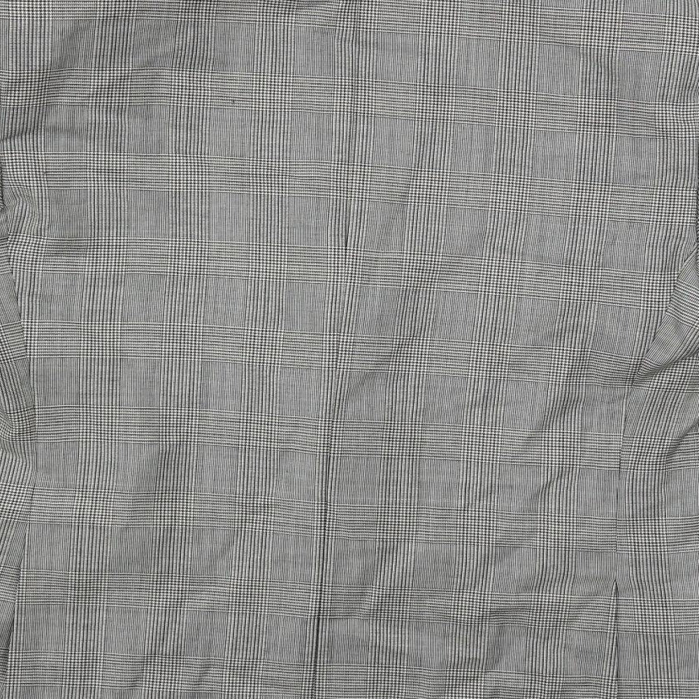 Marks and Spencer Mens Grey Plaid Wool Jacket Suit Jacket Size 44 Regular