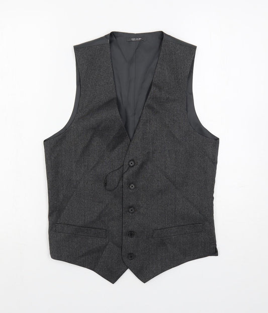Marks and Spencer Mens Grey Polyester Jacket Suit Waistcoat Size 34 Regular