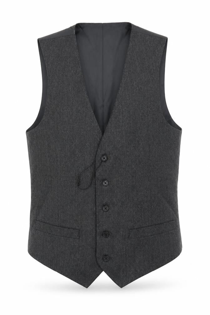 Marks & Spencer Mens Grey Polyester Jacket Suit Waistcoat Size 34 Regular