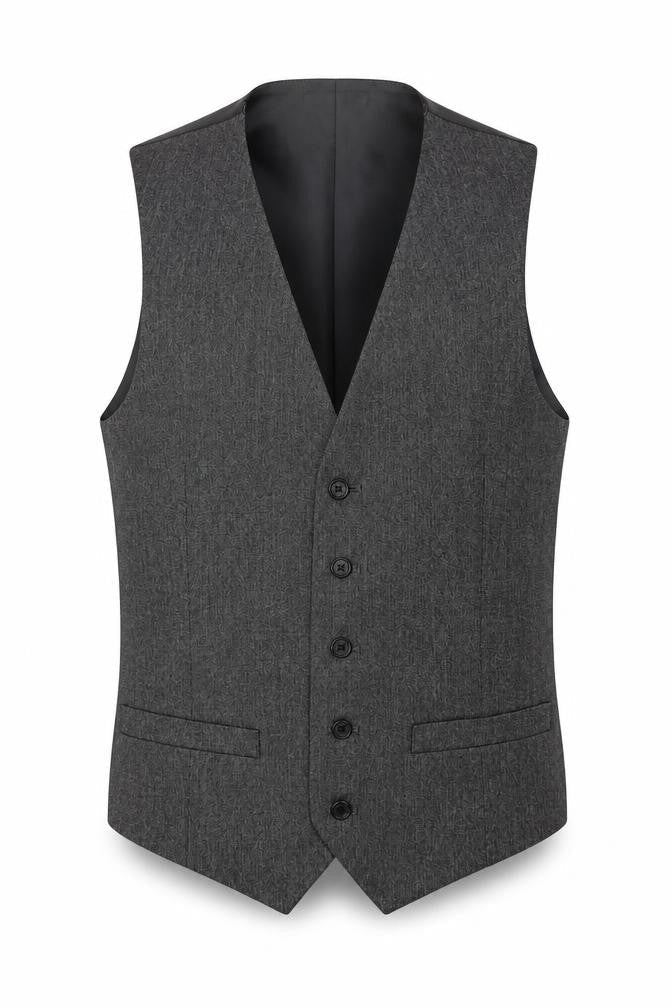 Marks & Spencer Mens Grey Polyester Jacket Suit Waistcoat Size 34 Regular