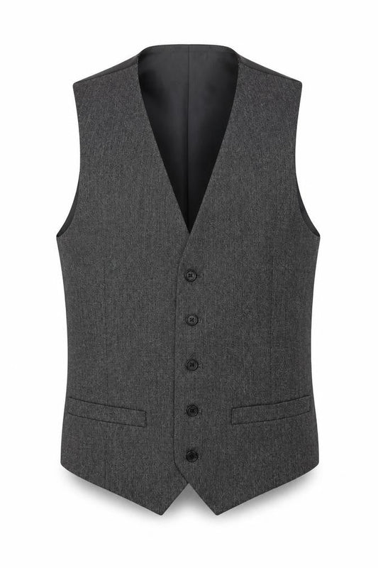 Marks & Spencer Mens Grey Polyester Jacket Suit Waistcoat Size 34 Regular