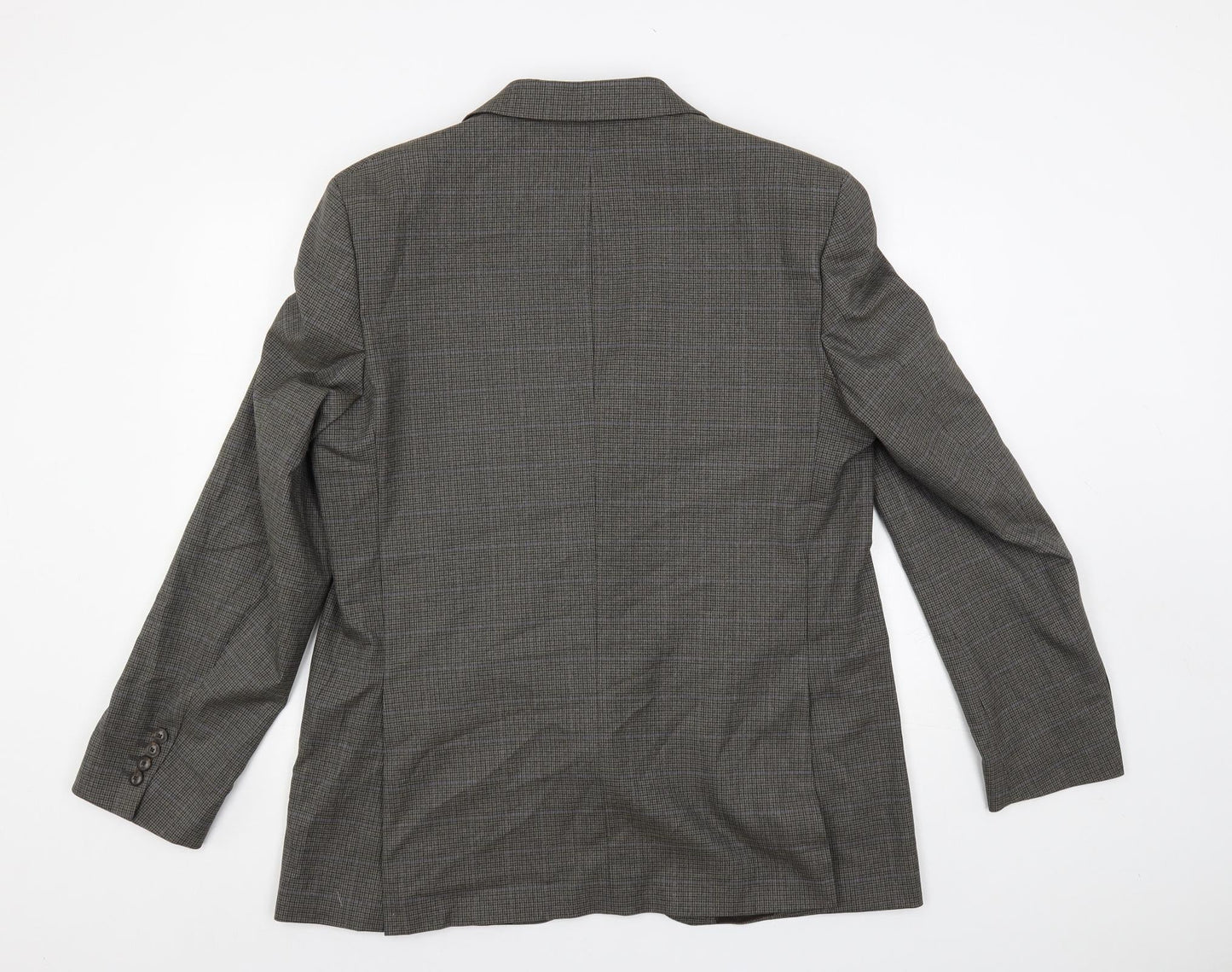 Marks and Spencer Mens Grey Geometric Polyester Jacket Suit Jacket Size 44 Regular