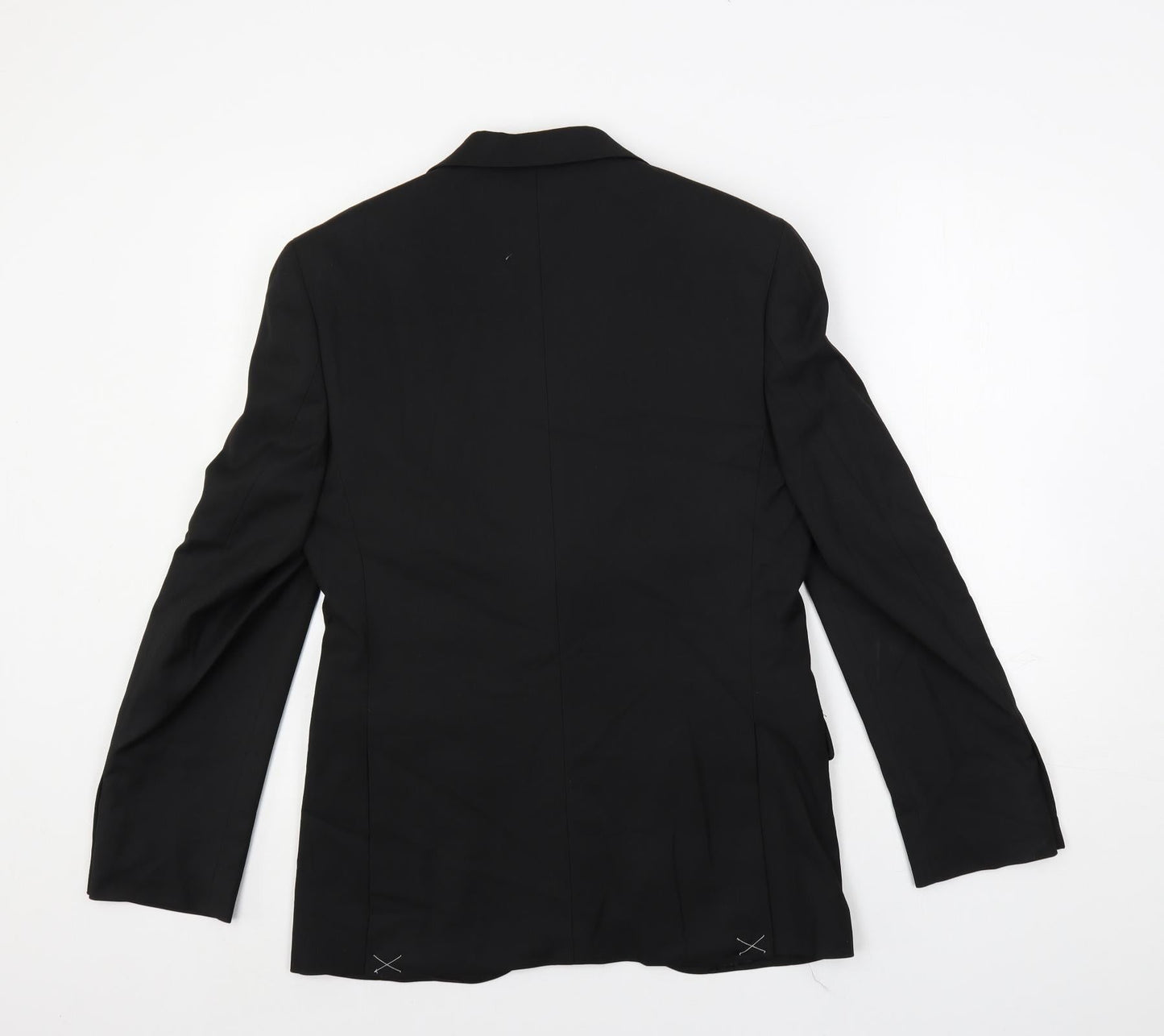 Marks and Spencer Mens Black Polyester Jacket Suit Jacket Size 36 Regular