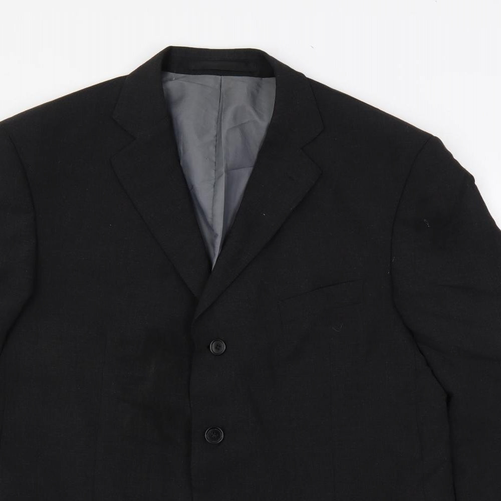 Marks and Spencer Mens Black Wool Jacket Suit Jacket Size 42 Regular
