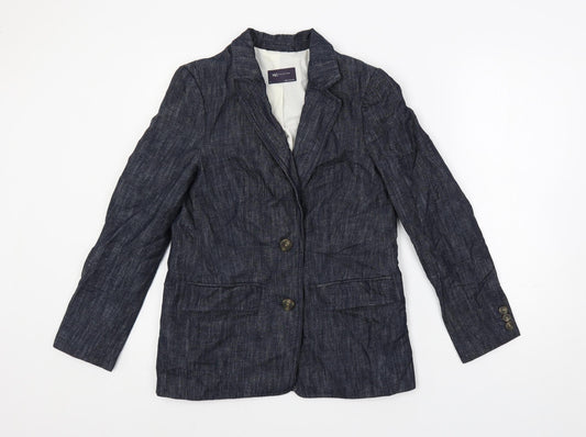 Marks and Spencer Womens Blue Jacket Blazer Size 8 Button