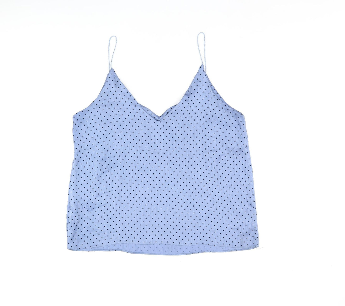 New Look Womens Blue Polka Dot Polyester Camisole Tank Size 14 V-Neck